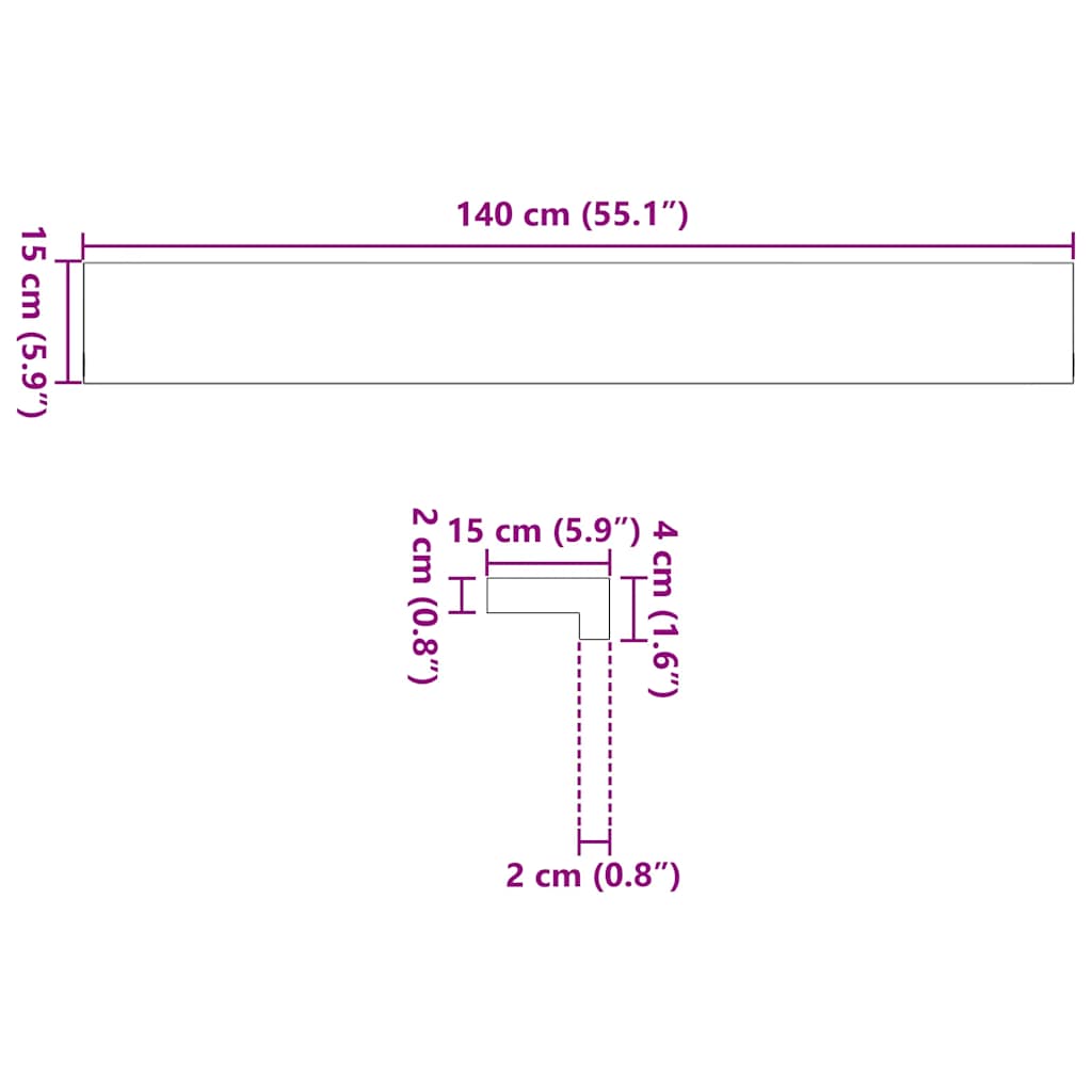 vidaXL Περβάζια παραθύρων 2 τεμ. Αν. Καφέ 140x15x2εκ. Μασίφ Ξύλο Δρυός