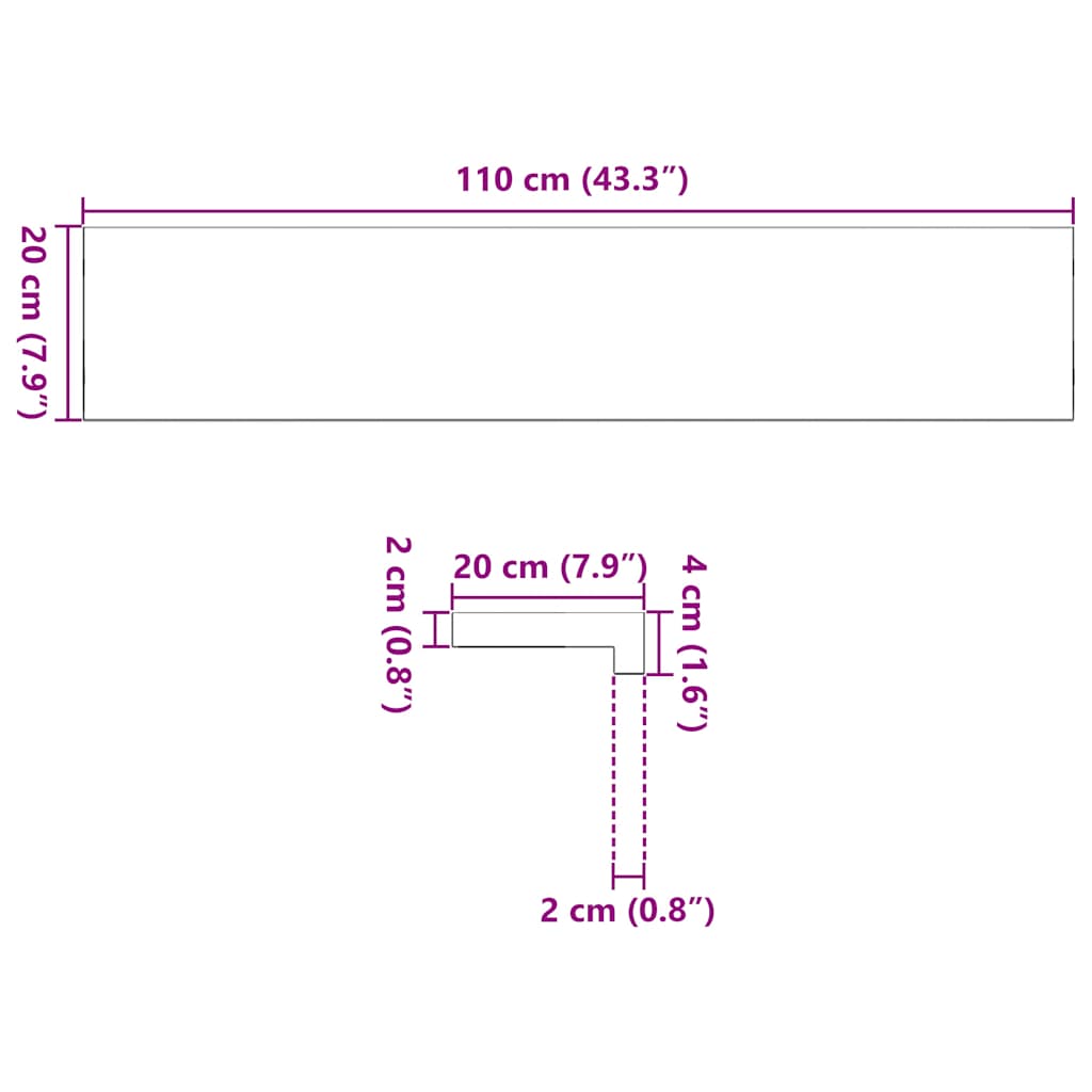 vidaXL Περβάζια παραθύρων 2 τεμ. Αν. Καφέ 110x20x2εκ. Μασίφ Ξύλο Δρυός