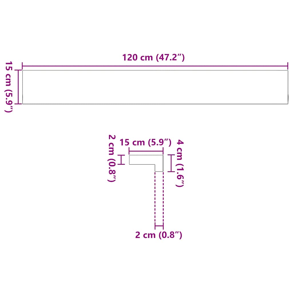 vidaXL Περβάζια παραθύρων 2 τεμ. Σκ. Καφέ 120x15x2εκ. Μασίφ Ξύλο Δρυός
