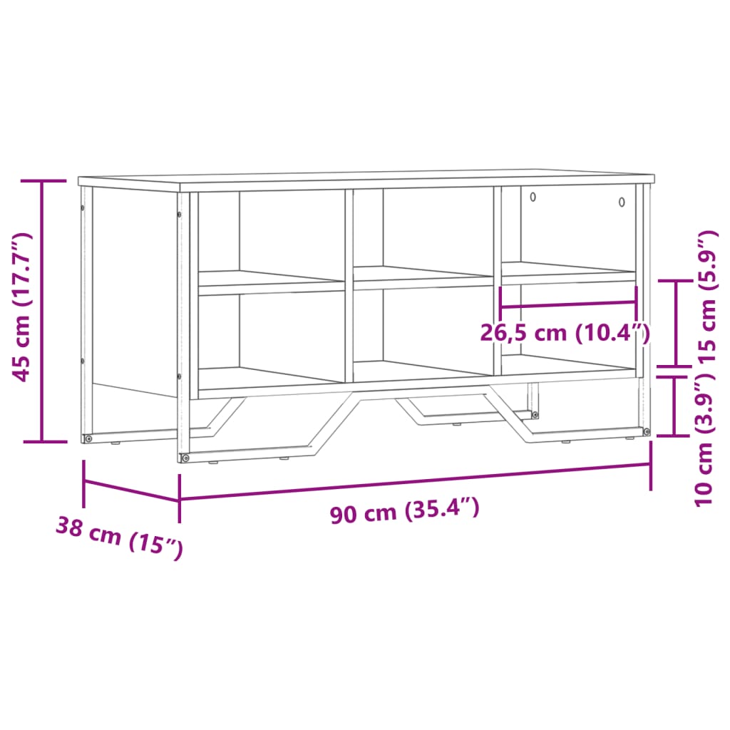 vidaXL Παπουτσοθήκη Sonoma Δρυς 90x38x45,5 εκ. από Επεξεργασμένο Ξύλο