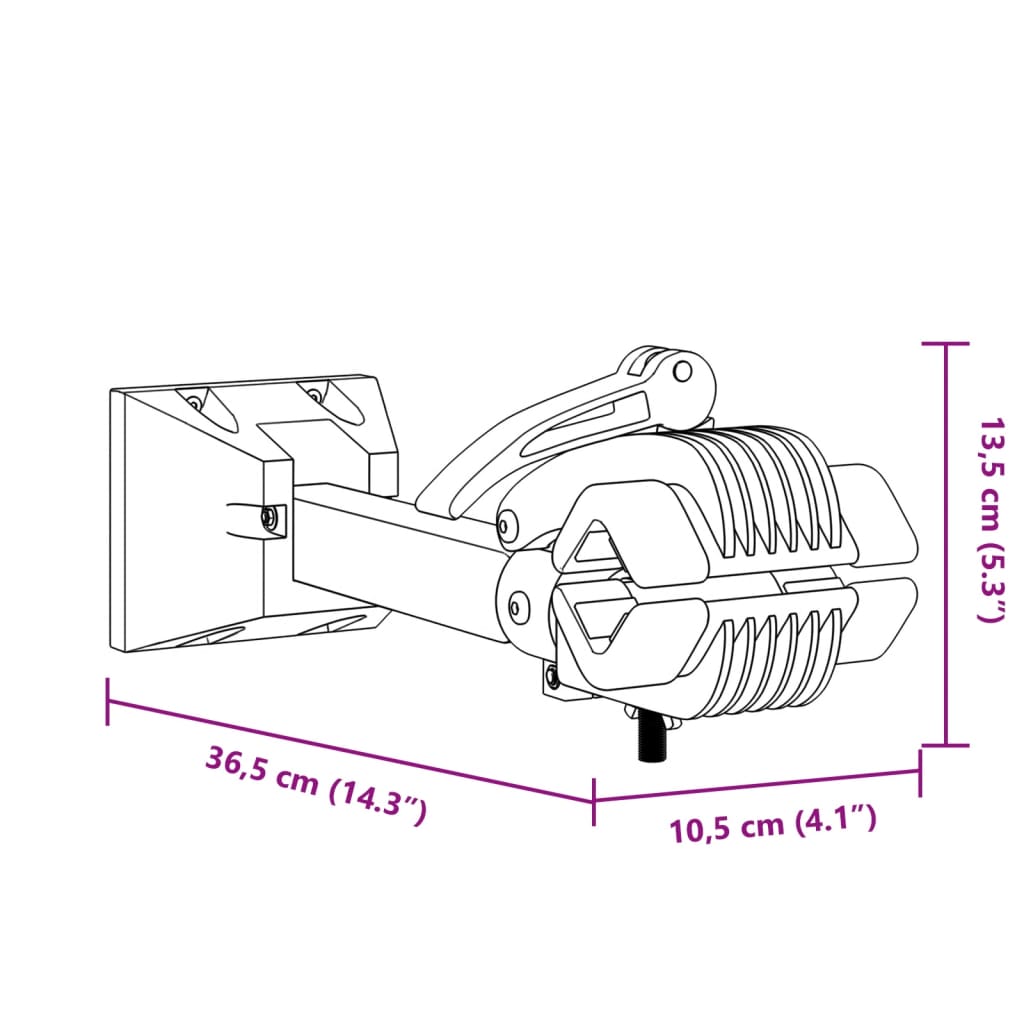 vidaXL Βάση Επισκευής Ποδηλάτων Επιτοίχια Κόκκινη/Μαύρη Ατσάλινη