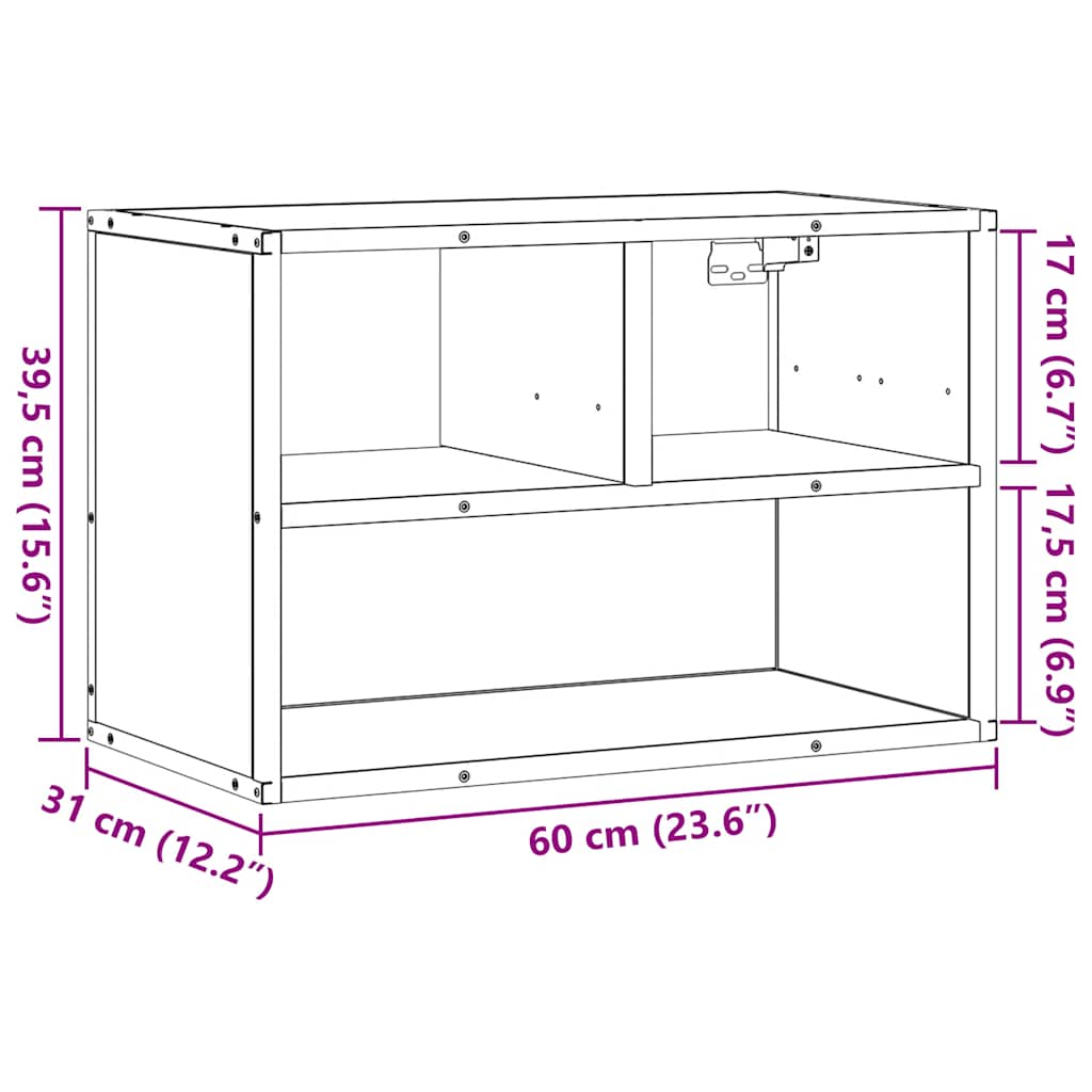 vidaXL Έπιπλο Τηλεόρασης Μαύρο 60x31x39,5 εκ. Επεξεργ. Ξύλο / Μέταλλο