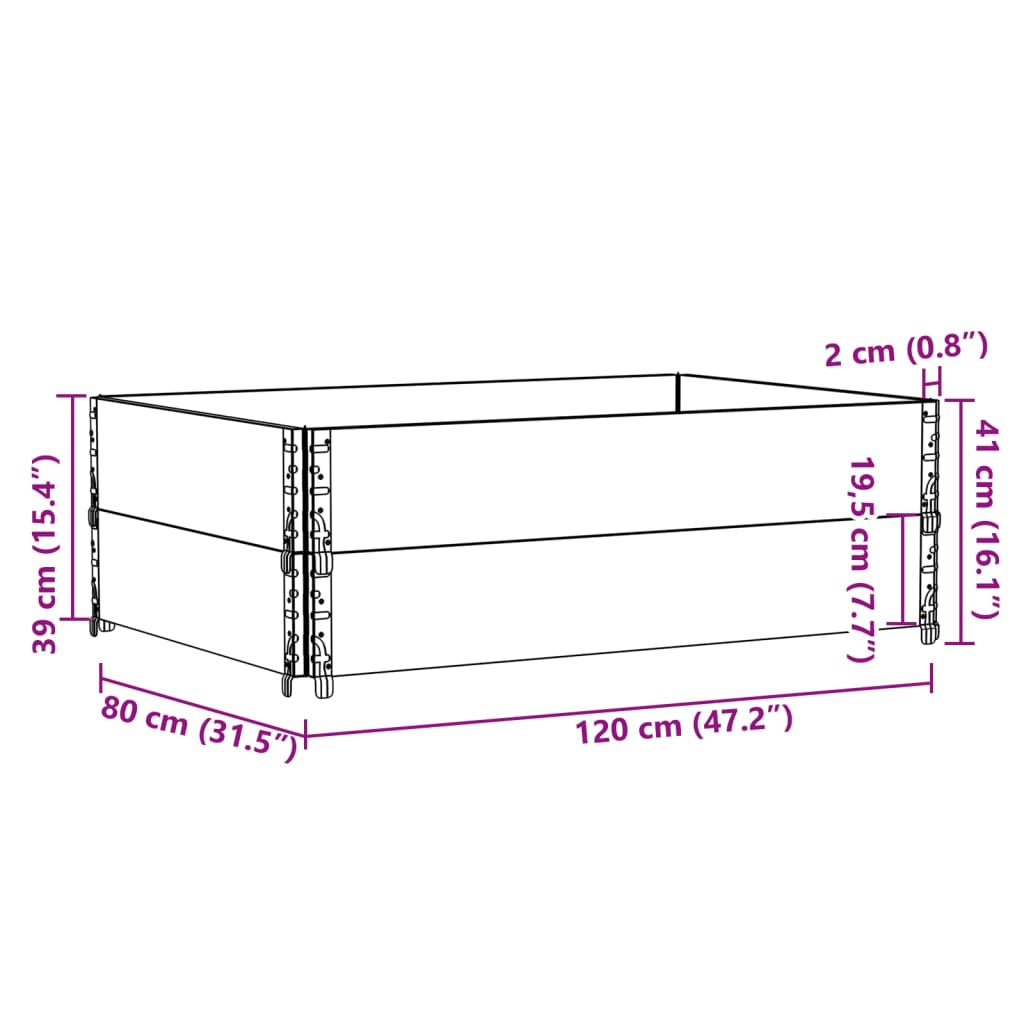vidaXL Ζαρντινιέρα Κήπου Καφέ 120 x 80 εκ. από Μασίφ Ξύλο Πεύκου