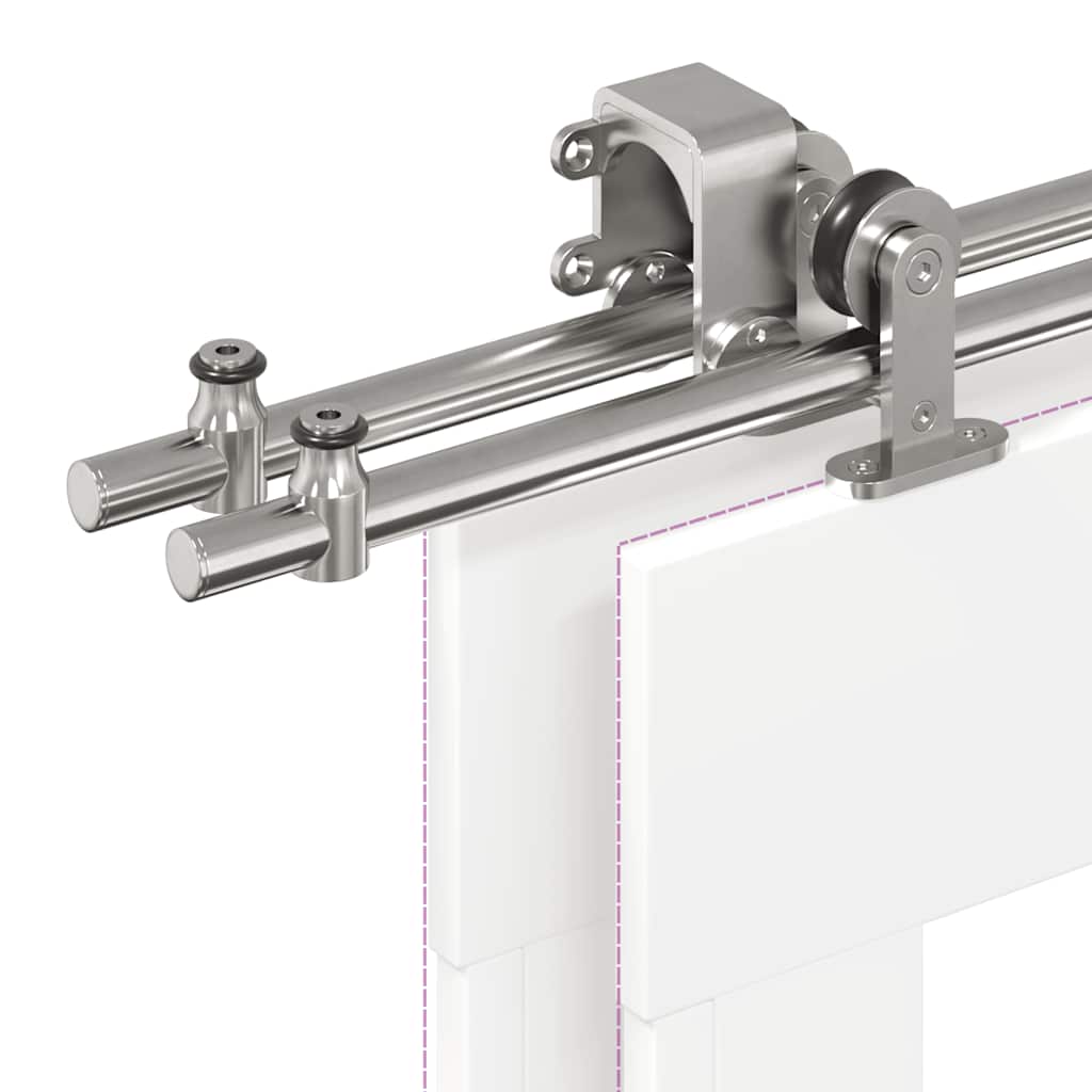 vidaXL Μηχανισμός Συρόμενης Μεσόπορτας Ασημί 400 εκ. Ανοξείδωτο Ατσάλι