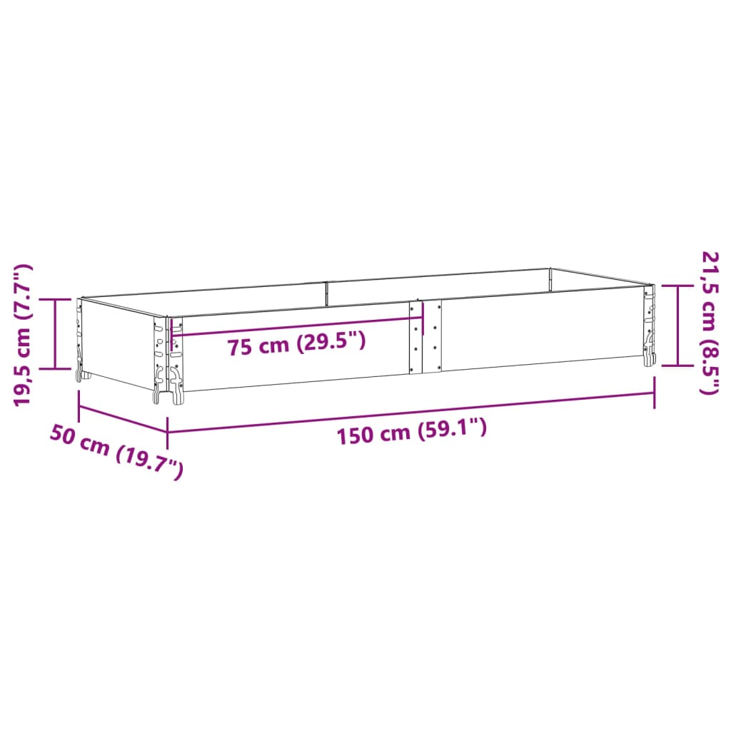 vidaXL Κολάρα Παλέτας 150x50 εκ. από Μασίφ Ξύλο Πεύκου