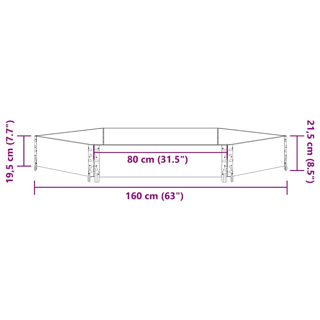 vidaXL Ζαρντινιέρα Εξάγωνη 160x160 εκ. από Μασίφ Ξύλο Πεύκου