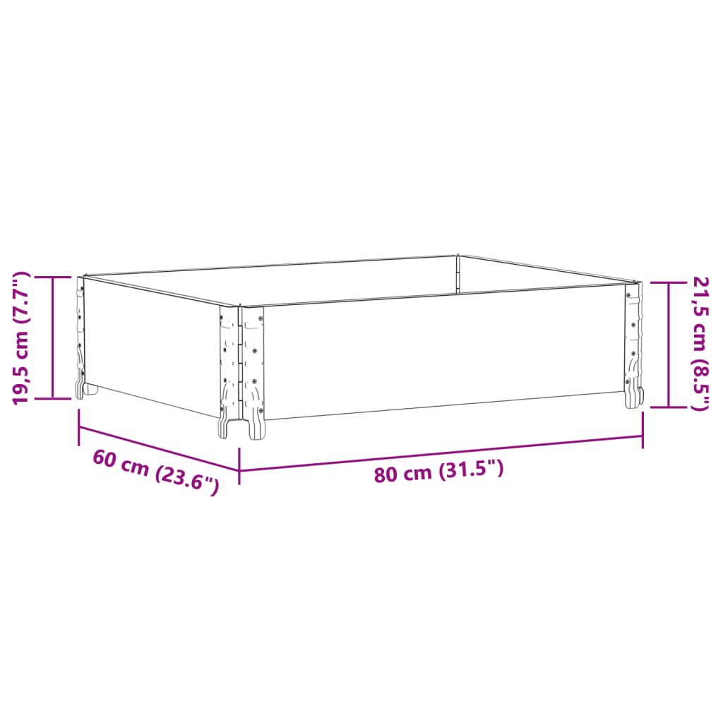 vidaXL Ζαρντινιέρα Κήπου Καφέ 80x60 εκ. από Μασίφ Ξύλο Πεύκου