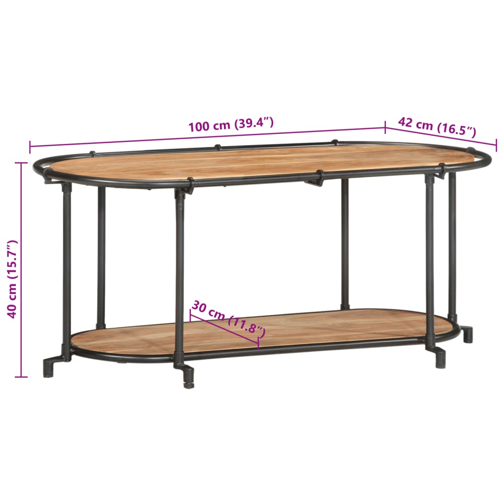 vidaXL Έπιπλο Τηλεόρασης 100x42x40 εκ. από Μασίφ Ξύλο Ακακίας