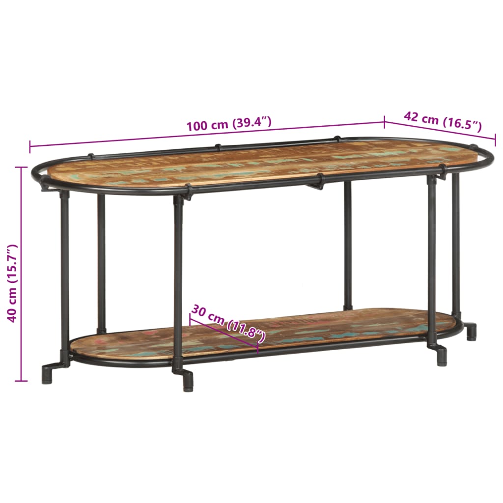 vidaXL Έπιπλο Τηλεόρασης 100x42x40 εκ. από Μασίφ Ανακυκλωμένο Ξύλο