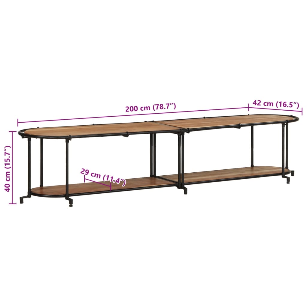 vidaXL Έπιπλο Τηλεόρασης 200x42x40 εκ. από Μασίφ Ξύλο Ακακίας