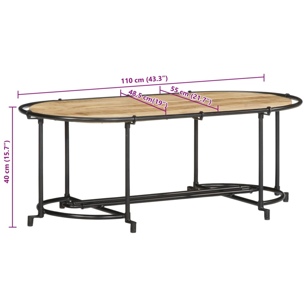 vidaXL Τραπεζάκι Σαλονιού 110x55x40 εκ. από Μασίφ Ξύλο Μάνγκο
