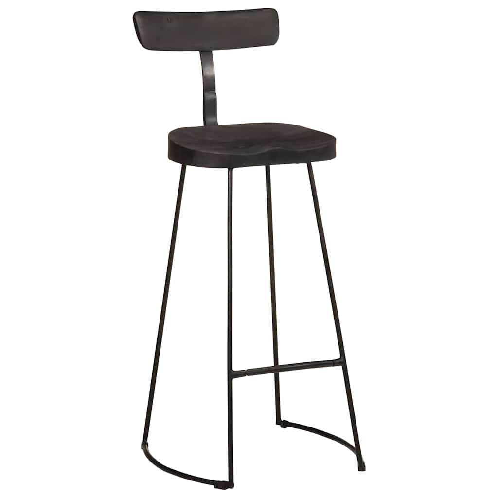 vidaXL Bar Stools 2 τεμάχια Μαύρο 49x43x103 cm Στερεό ξύλο Mango