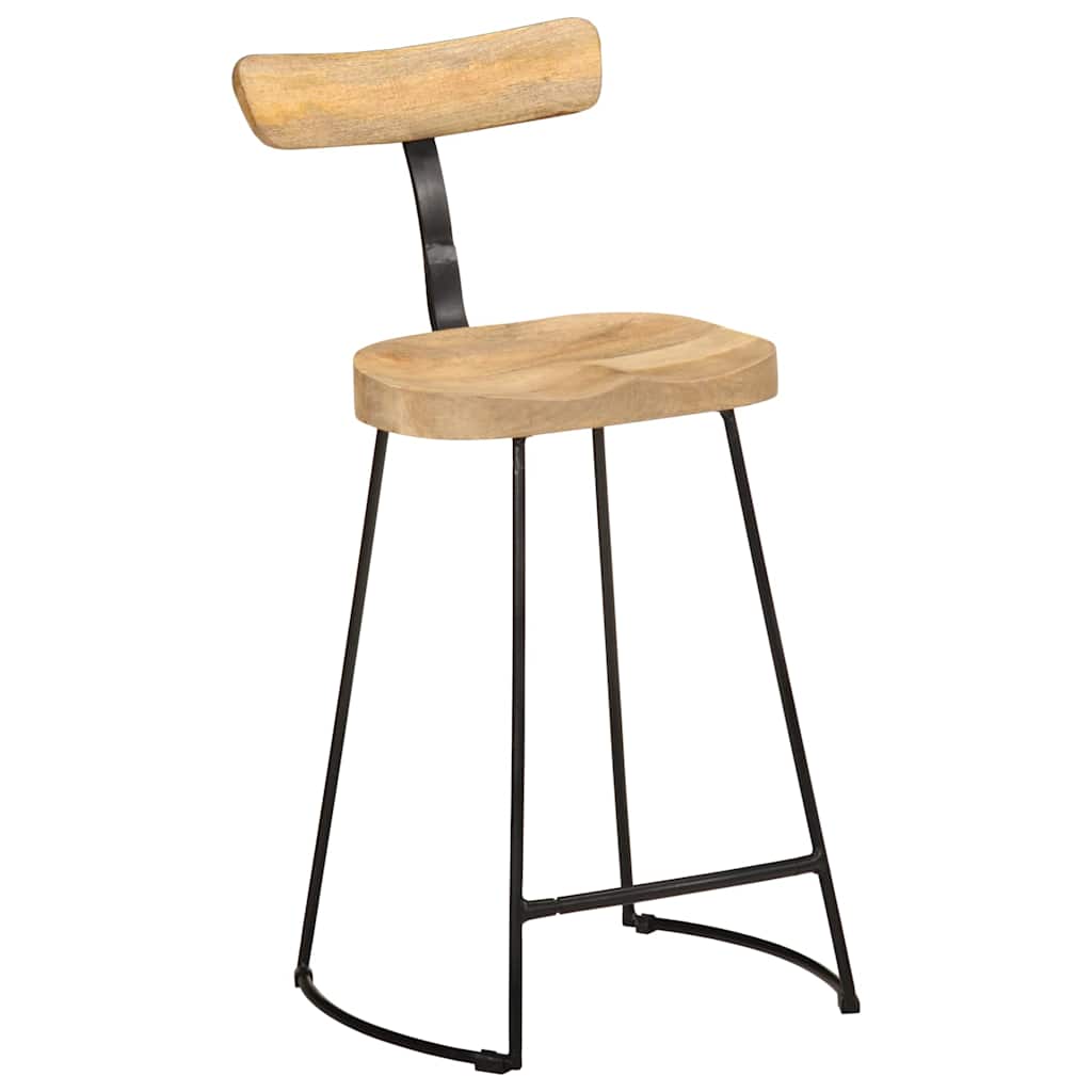 vidaXL Σκαμπό Μπαρ 2 τεμ. 49x43x88 εκ. από Μασίφ Ξύλο Μάνγκο