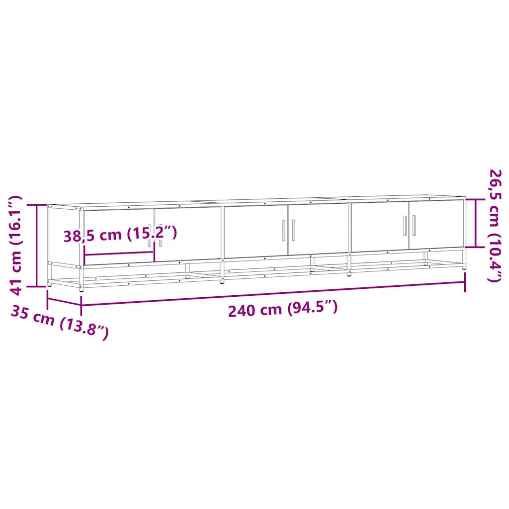 vidaXL Έπιπλο Τηλεόρασης Γκρι Sonoma 240x35x41 εκ. από Επεξεργ. Ξύλο