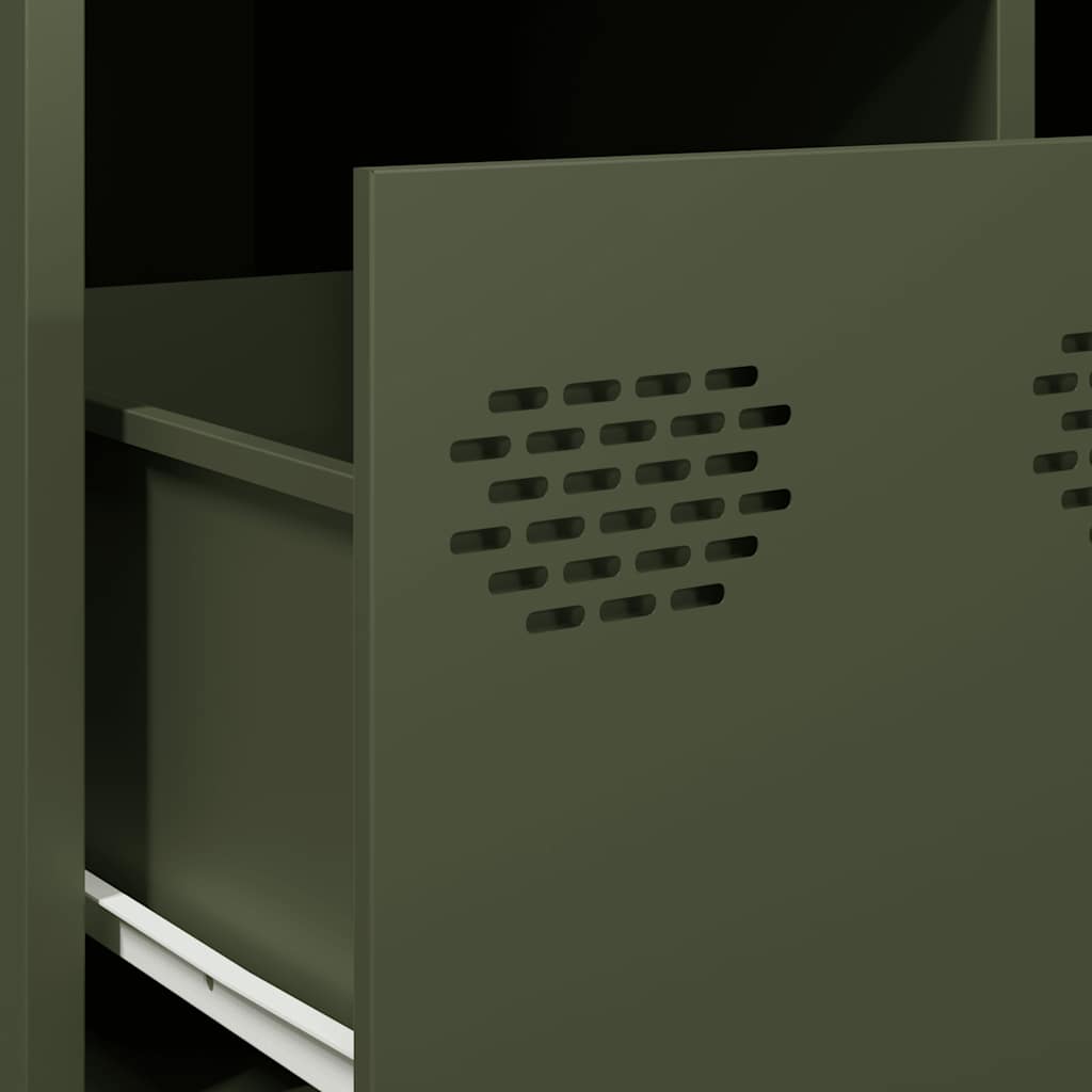 vidaXL Τραπεζάκι Σαλονιού Λαδί 68,5x50x43,5 εκ. Χάλυβα Ψυχρής Έλασης