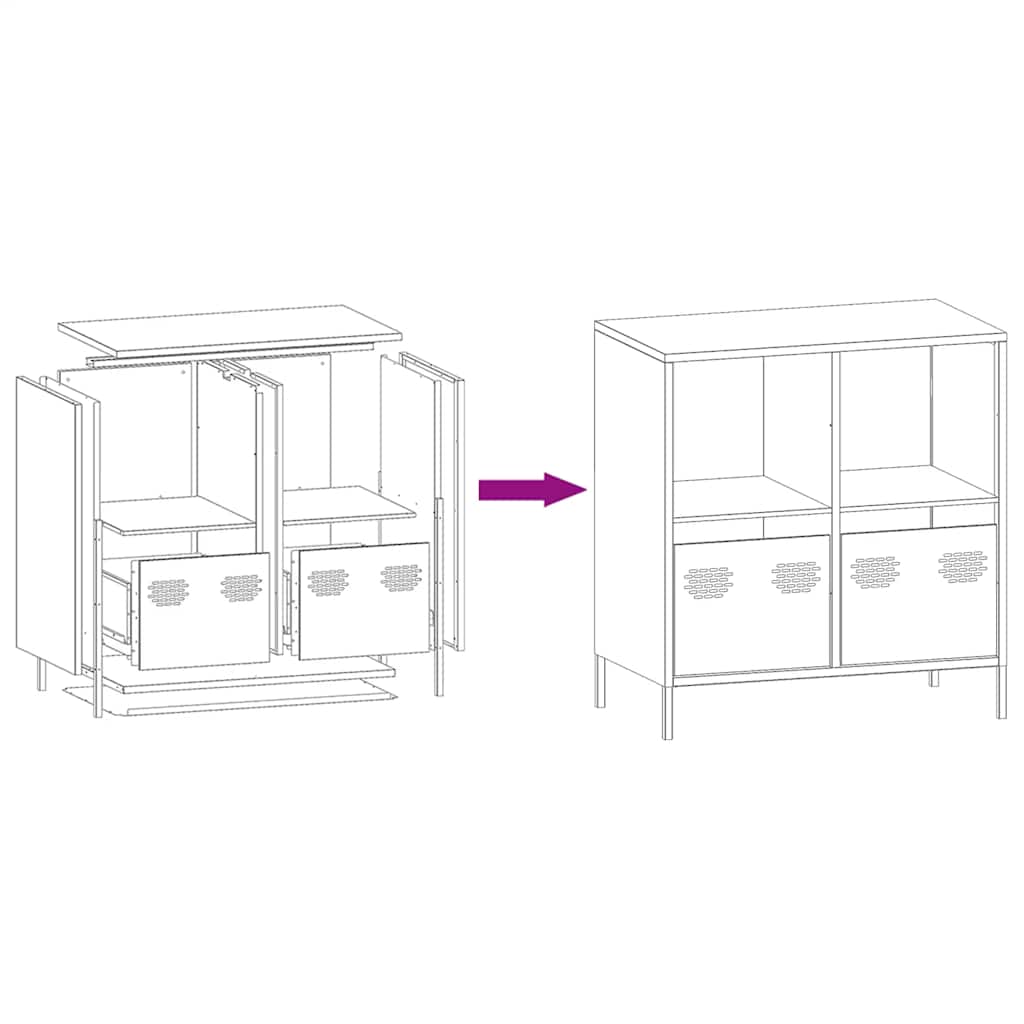 vidaXL Ντουλάπι Μουσταρδί 68x39x73,5 εκ. από Χάλυβα Ψυχρής Έλασης