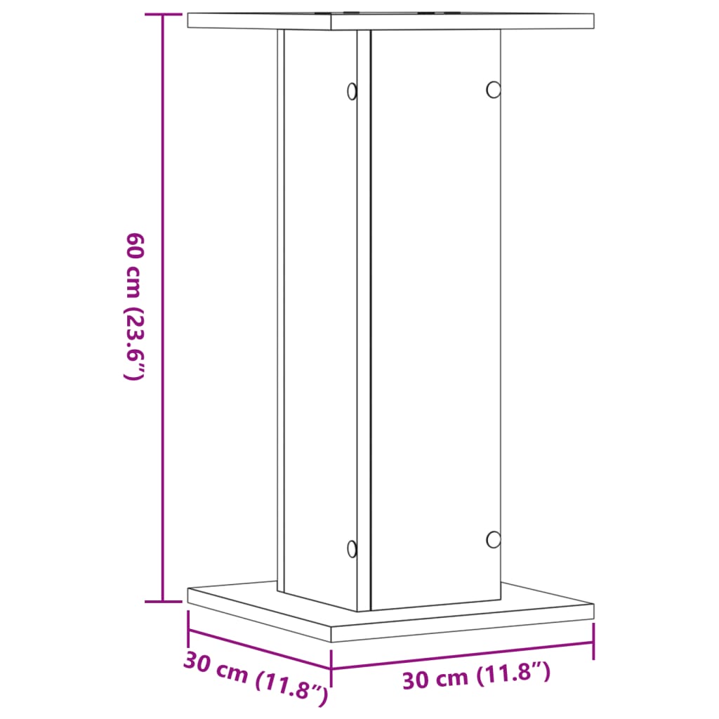 vidaXL Βάσεις Ηχείων 2 Τεμ. Sonoma Δρυς 30x30x60εκ. Επεξεργασμένο Ξύλο