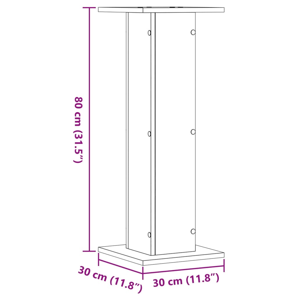 vidaXL Βάσεις Ηχείων 2 Τεμ. Sonoma Δρυς 30x30x80εκ. Επεξεργασμένο Ξύλο