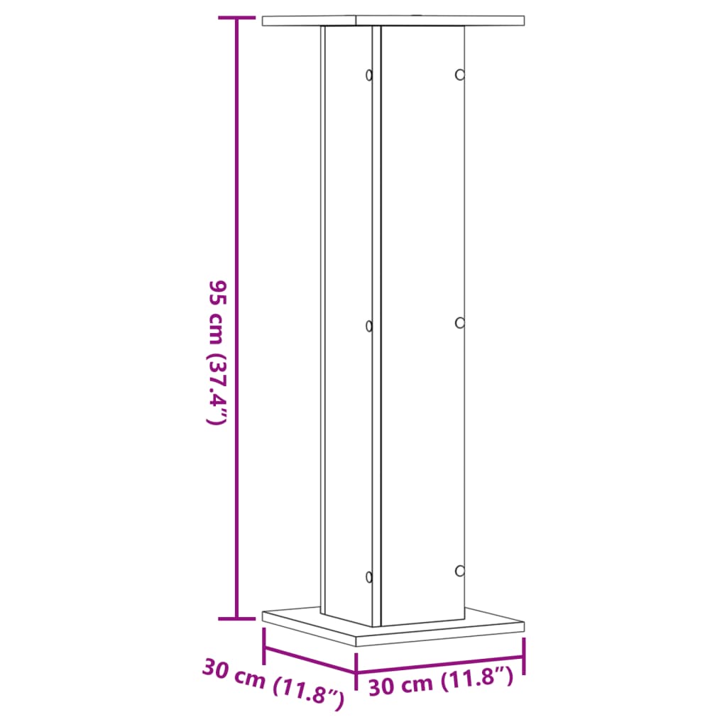 vidaXL Βάσεις Ηχείων 2 Τεμ. Sonoma Δρυς 30x30x95εκ. Επεξεργασμένο Ξύλο
