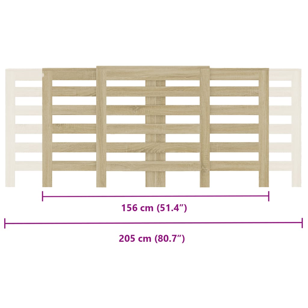 vidaXL Κάλυμμα Καλοριφέρ Sonoma Δρυς 205x21,5x83,5εκ. Επεξ. Ξύλο