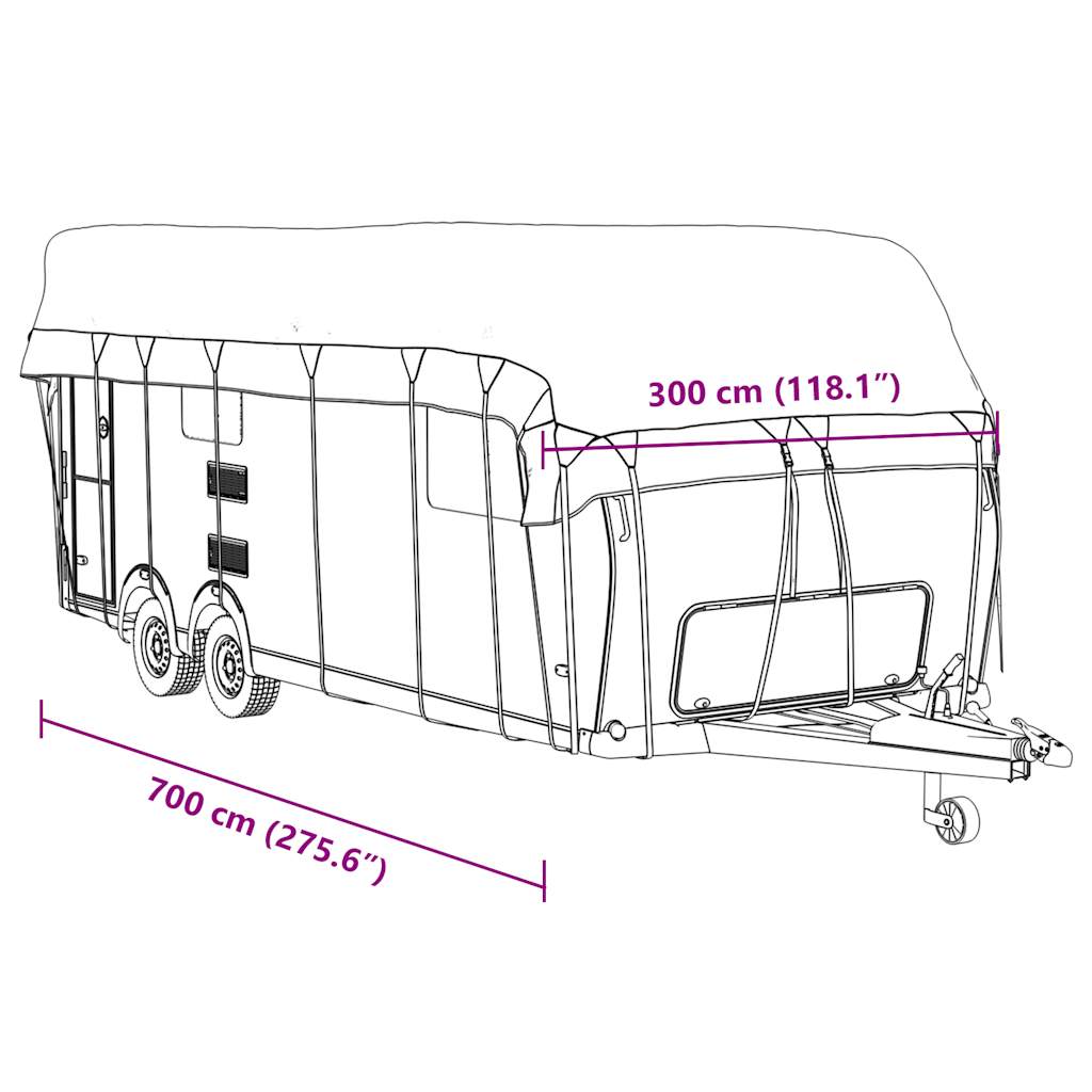 vidaXL Κάλυψη οροφής τροχόσπιτου Γκρι 700x300 cm Μη υφασμένο ύφασμα