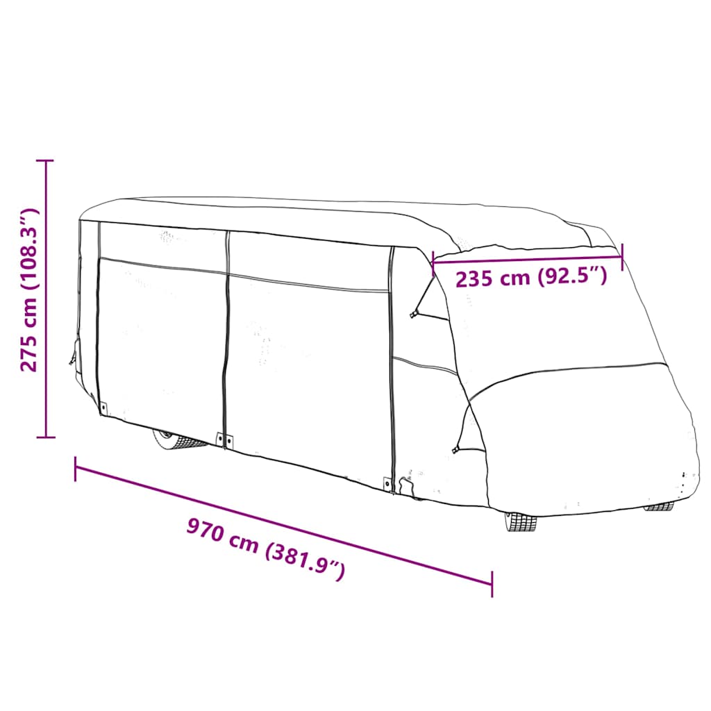 vidaXL Καλύμματα αυτοκινούμενων γκρι 970x235x275 cm μη υφασμένο ύφασμα