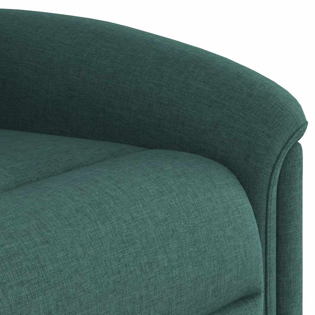 vidaXL Πολυθρόνα Ανακλινόμενη με Ανύψωση Σκούρο Πράσινη Υφασμάτινη