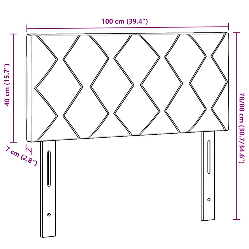 vidaXL LED Κεφαλάρι Διαμαντιών σε Σκούρο Γκρι, 100cm