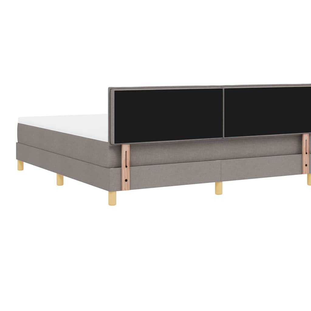 vidaXL Κρεβάτι με ελατήρια με μαξιλάρι Taupe 180 x 200 cm ύφασμα
