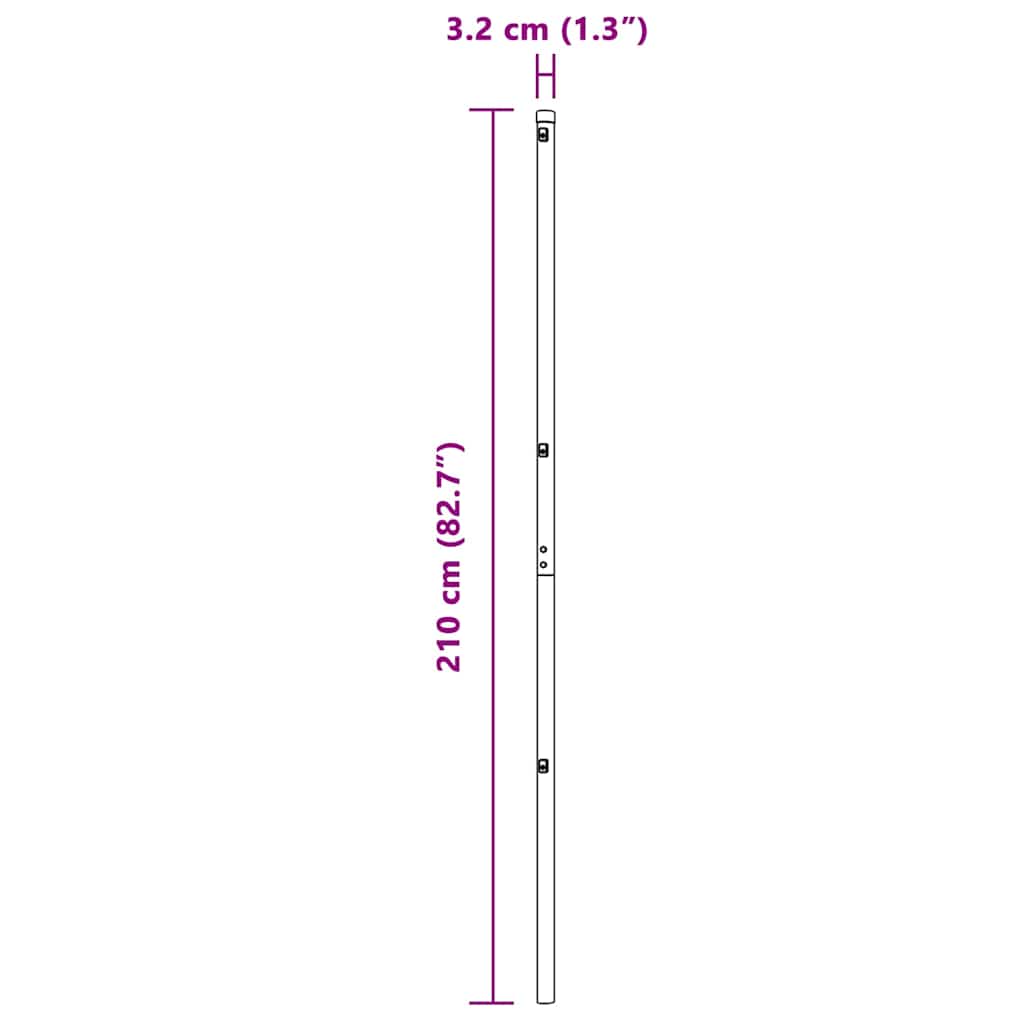 vidaXL Στυλίτες Φράχτη 26 τεμάχια Πράσινος Ø32 mm 210 cm Γαλβανισμένος Χάλυβας