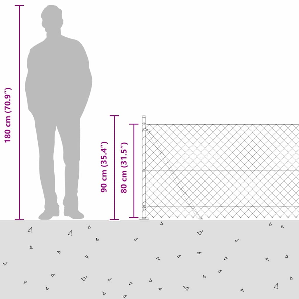 vidaXL Σετ Στύλων Φράχτη Ασημί 10 x 0.8 μ Επικαλυμμένος Χάλυβας
