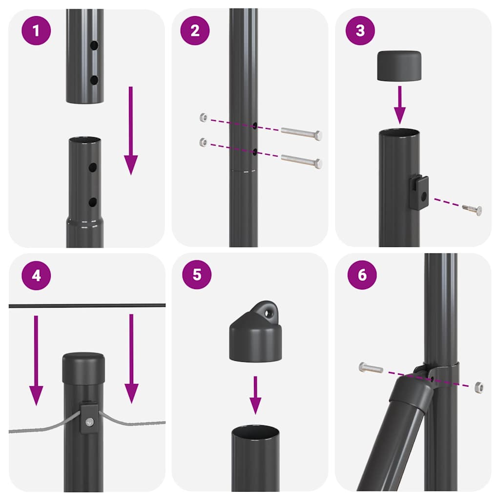 vidaXL Ευρωπαϊκή Στήριξη Φράχτη 10 x 1,2 μ PVC-Επικαλυμμένο Ατσάλι
