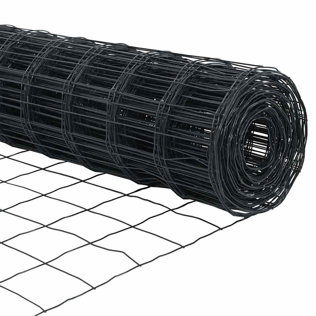 vidaXL Τεντώτο με στήριγμα Γκρι 0,4 x 25 μ Χάλυβας και PVC