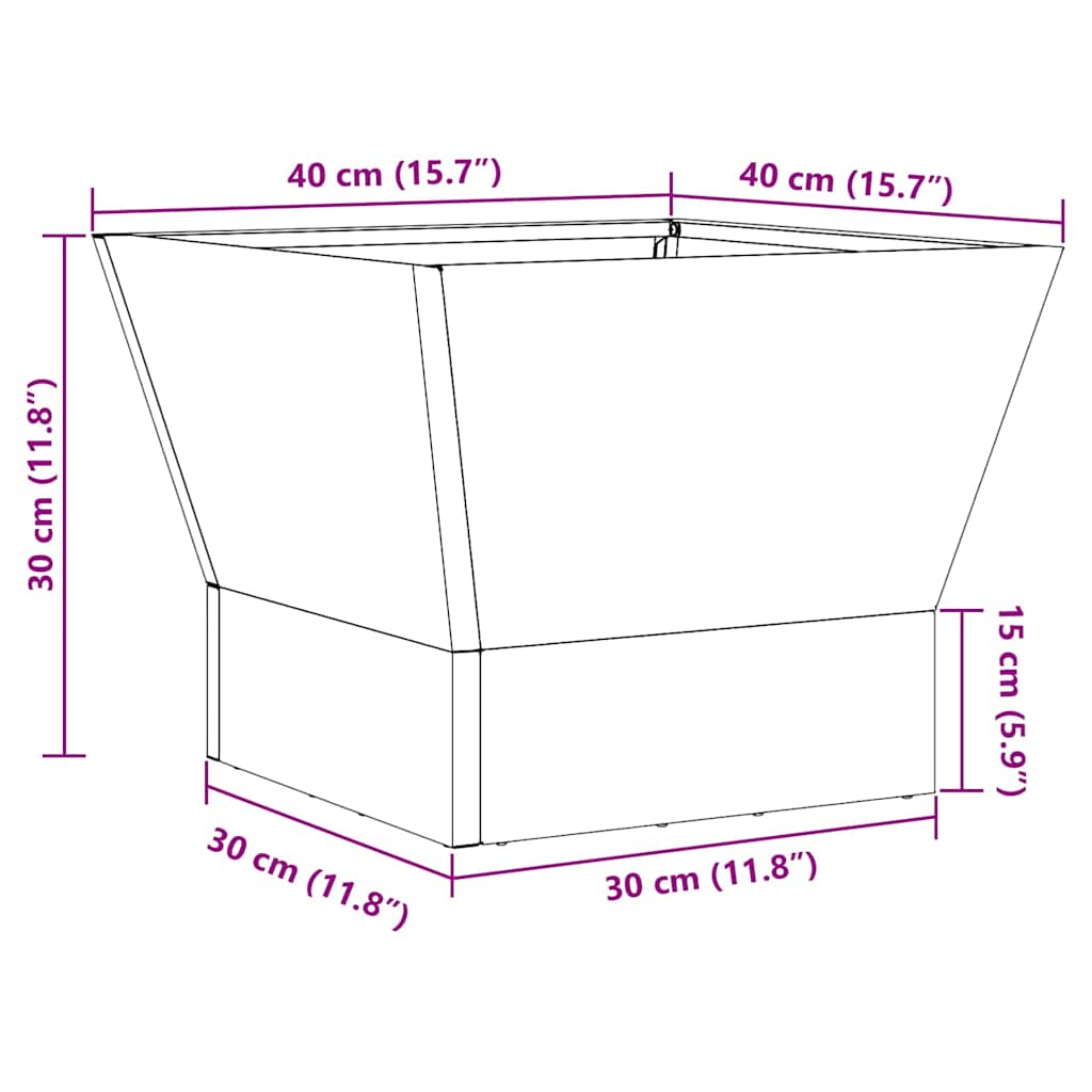 vidaXL Φωτιά Μαύρο 40 x 40 x 35 cm Ατσάλι
