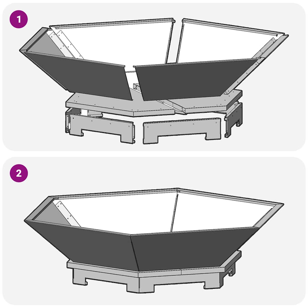 vidaXL Φωτιά Μαύρο 100 x 100 x 28 εκ. Ατσάλι