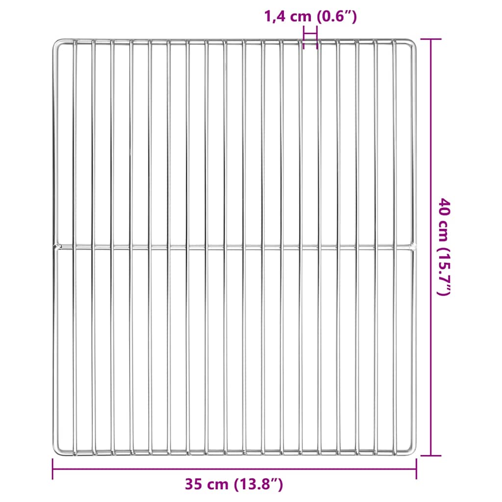 vidaXL Σχάρα ψησίματος Ασημί 40 x 35 εκ. Ανοξείδωτο ατσάλι
