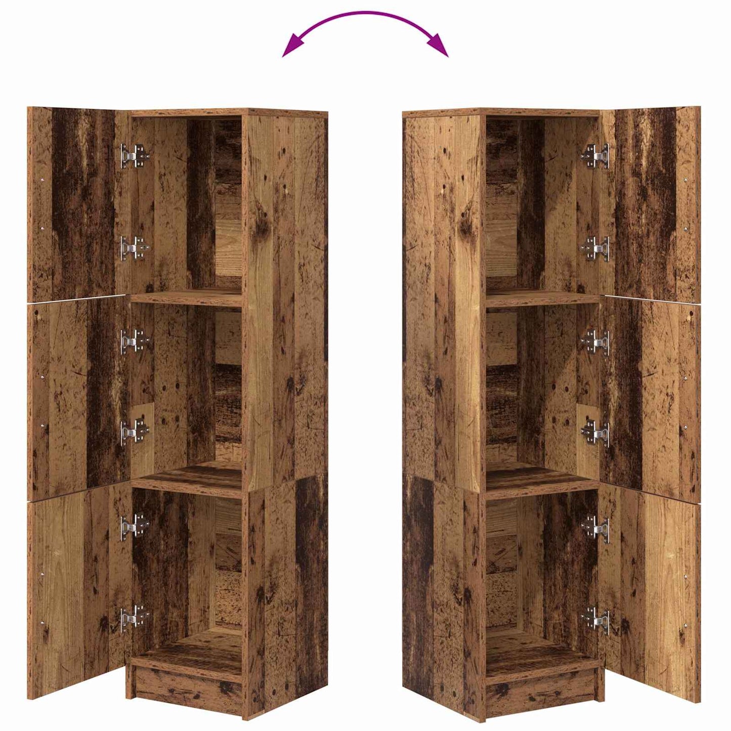 vidaXL Highboard Παλιό ξύλο 31.5 x 32 x 122.5 εκ