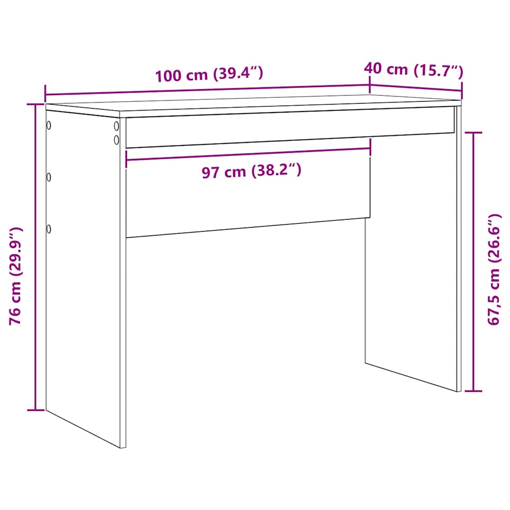 vidaXL Γραφείο Artisan Oak 100 x 40 x 76 εκ.