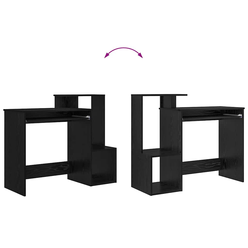 vidaXL Γραφείο Μαύρη Οξυά 106 x 40 x 88.5 εκ Επεξεργασμένο ξύλο