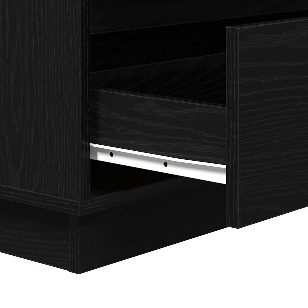 vidaXL Κομοδίνο Μαύρη Οξυά 71 x 34,5 x 75 εκ. Επεξεργασμένο ξύλο