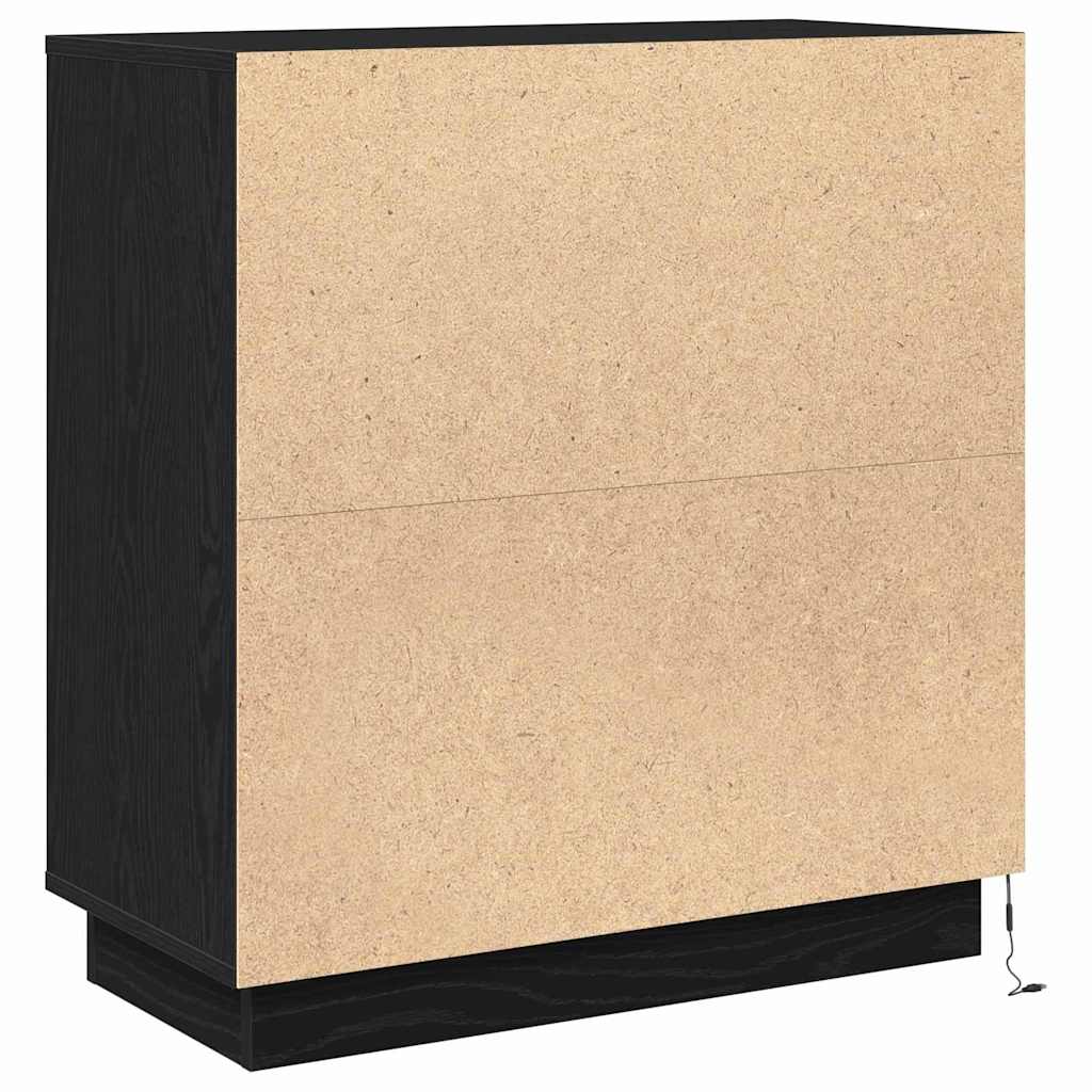 vidaXL Κομοδίνο Μαύρη Οξυά 71 x 34.5 x 75 εκ. Επεξεργασμένο ξύλο