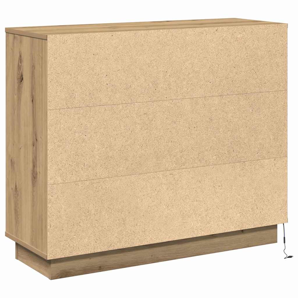 vidaXL Πλευρικό Τραπέζι LED Artisan Oak 90 x 32 x 75 εκ.