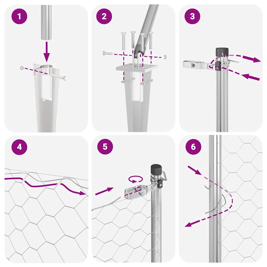 vidaXL Hexagon Fence 0.6x100 μ Γαλβανισμένος Χάλυβας