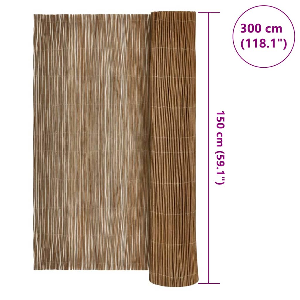 vidaXL Φράκτης Ιτιάς Φυσικό 150 x 300 cm Ιτιά
