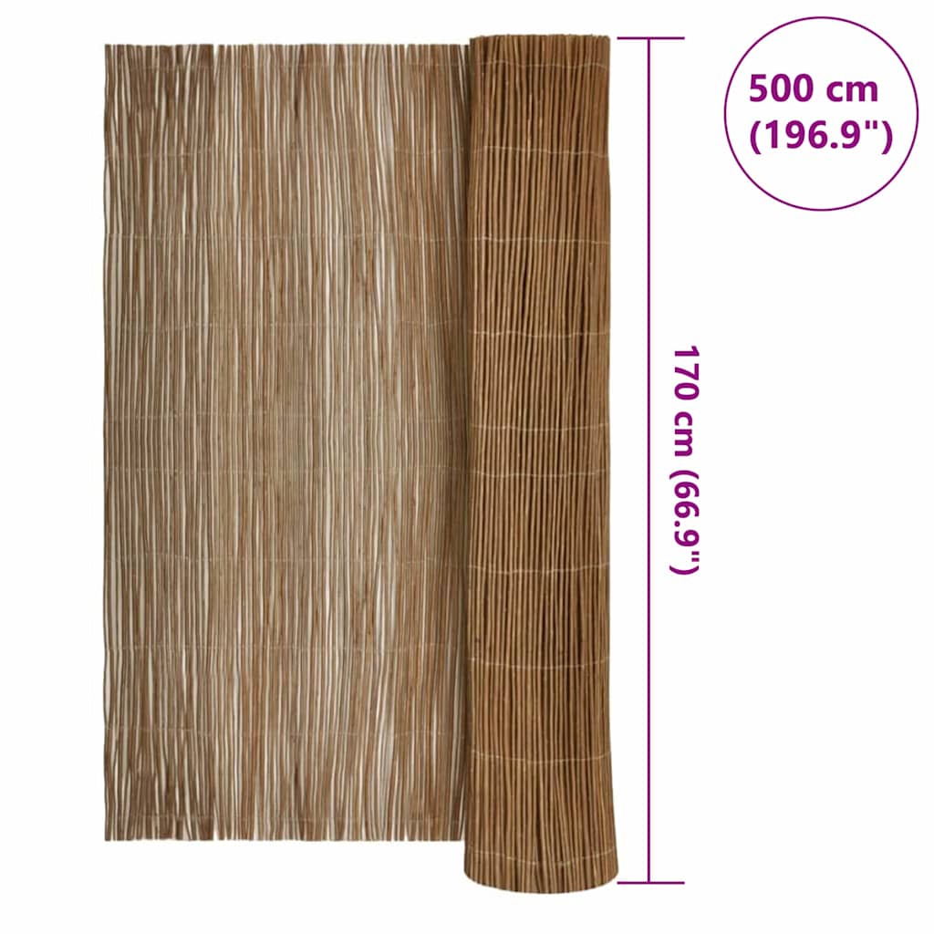 vidaXL Φράκτης Ιτιάς 170 x 500 cm Ιτιά Φυσικό