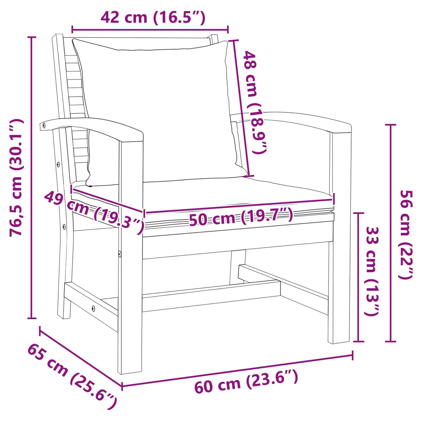 vidaXL Καρέκλα 2 pcs Καφέ και Σκούρο Γκρι 65 x 60 x 76,5 εκ