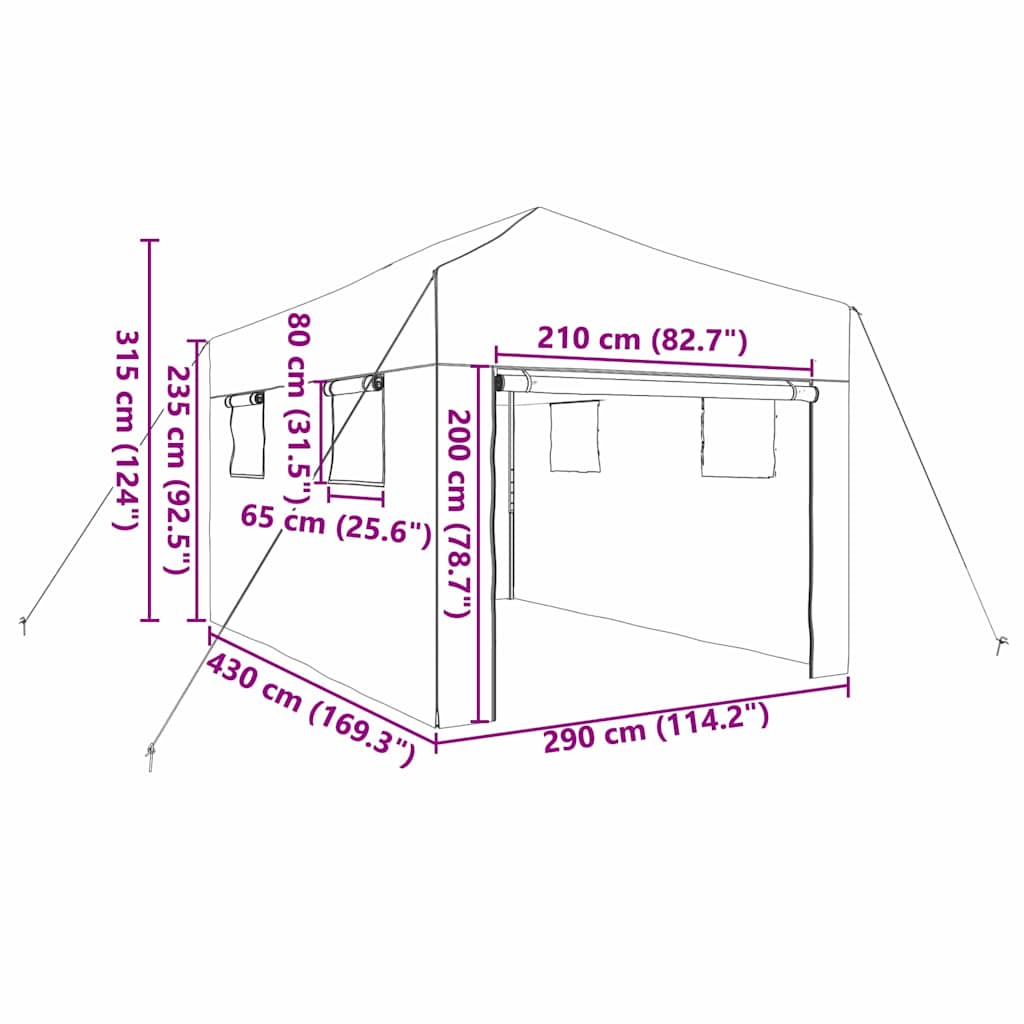 vidaXL Θερμοκήπιο με στέγη Πράσινο 290 x 430 x 315 εκ Ατσάλι