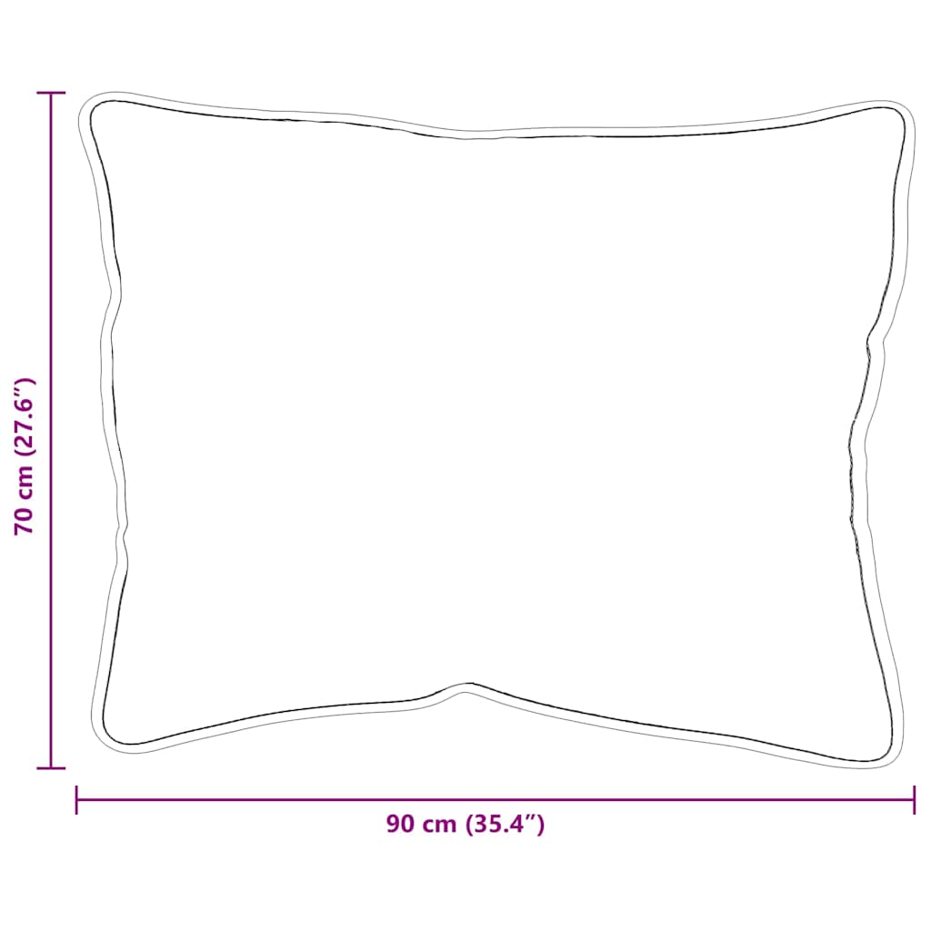 vidaXL Μαξιλάρι 2 τμχ. 90 x 70 x 20 εκ Πολυεστέρας Λευκό