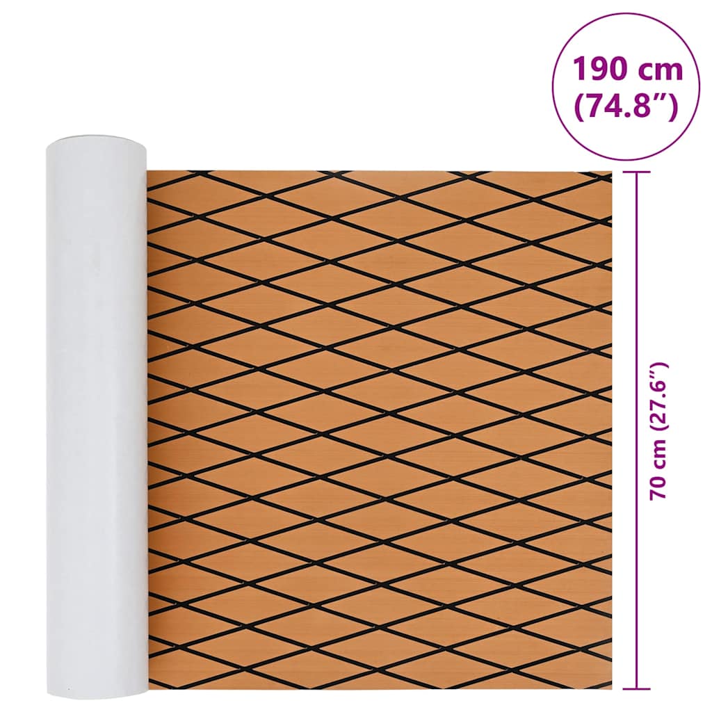 vidaXL Δάπεδο Σκάφους Καφέ και μαύρο 190 x 70 εκ EVA αφρός