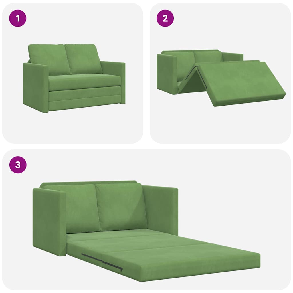 vidaXL Κρεβάτι καναπές Ανοιχτό Πράσινο 204 x 122 x 60 εκ Βελούδο